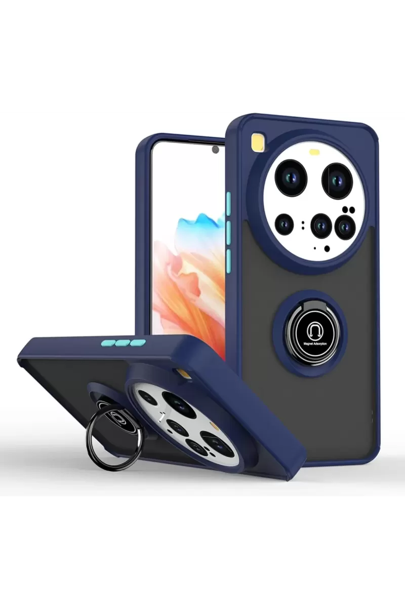 Newface Xiaomi Mi 15 Ultra Kılıf Montreal Yüzüklü Silikon Kapak - Lacivert
