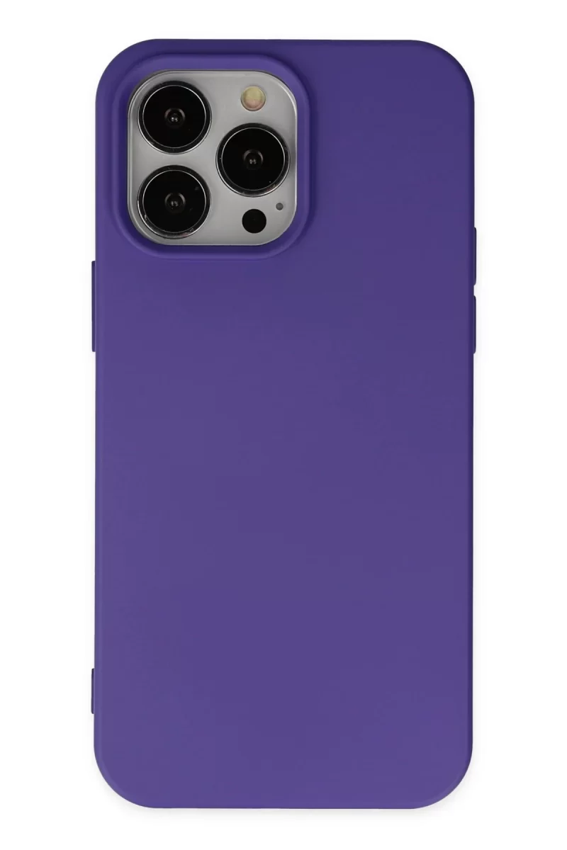 Newface Apple iPhone 14 Pro Max Kılıf Nano içi Kadife Silikon - Mor