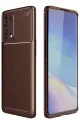 Newface Oppo Reno 5 Pro Kılıf Auto Focus Karbon Kapak - Kahverengi
