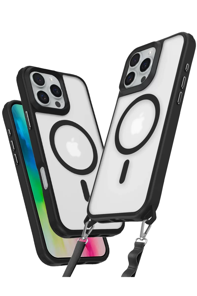 Newface Apple iPhone 16 Pro Kılıf Enka Magsafe Silikon Kılıf - Siyah