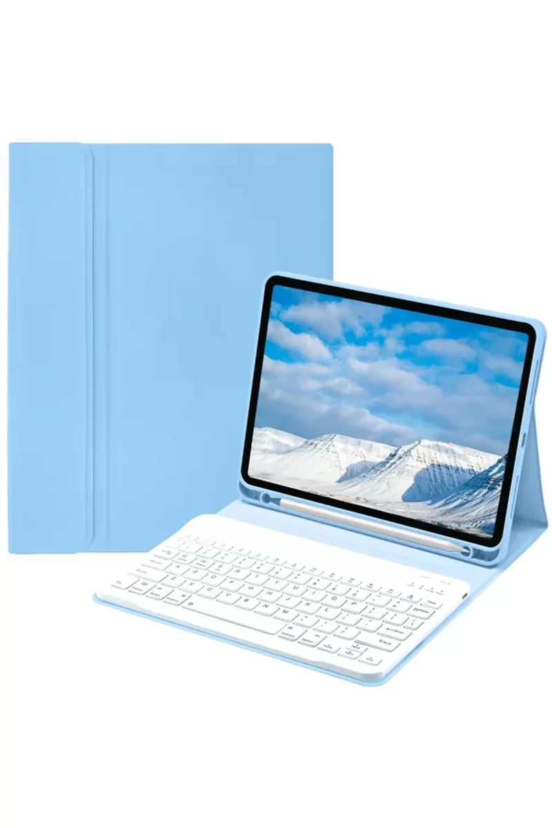 Newface Apple iPad Pro 11 (2022) Kılıf KC01 Smart Klavyeli Tablet Kılıfı - Açık Mavi