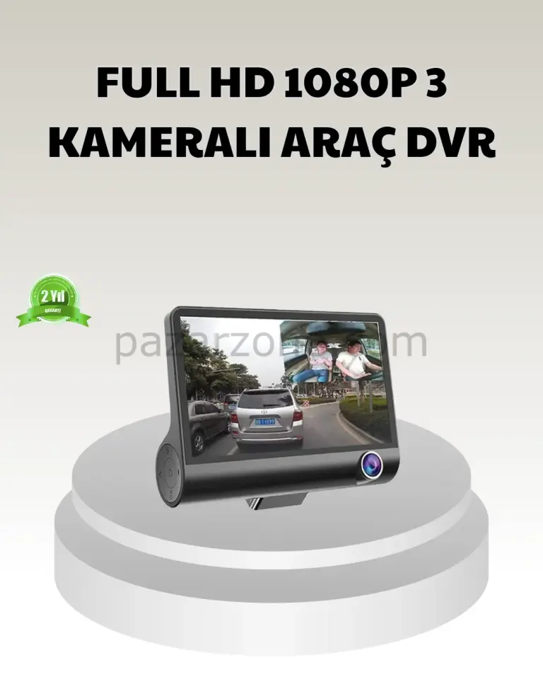 Araç DVR Kamerası 3’lü 170° Geniş Açılı Full HD ve Park Destekli