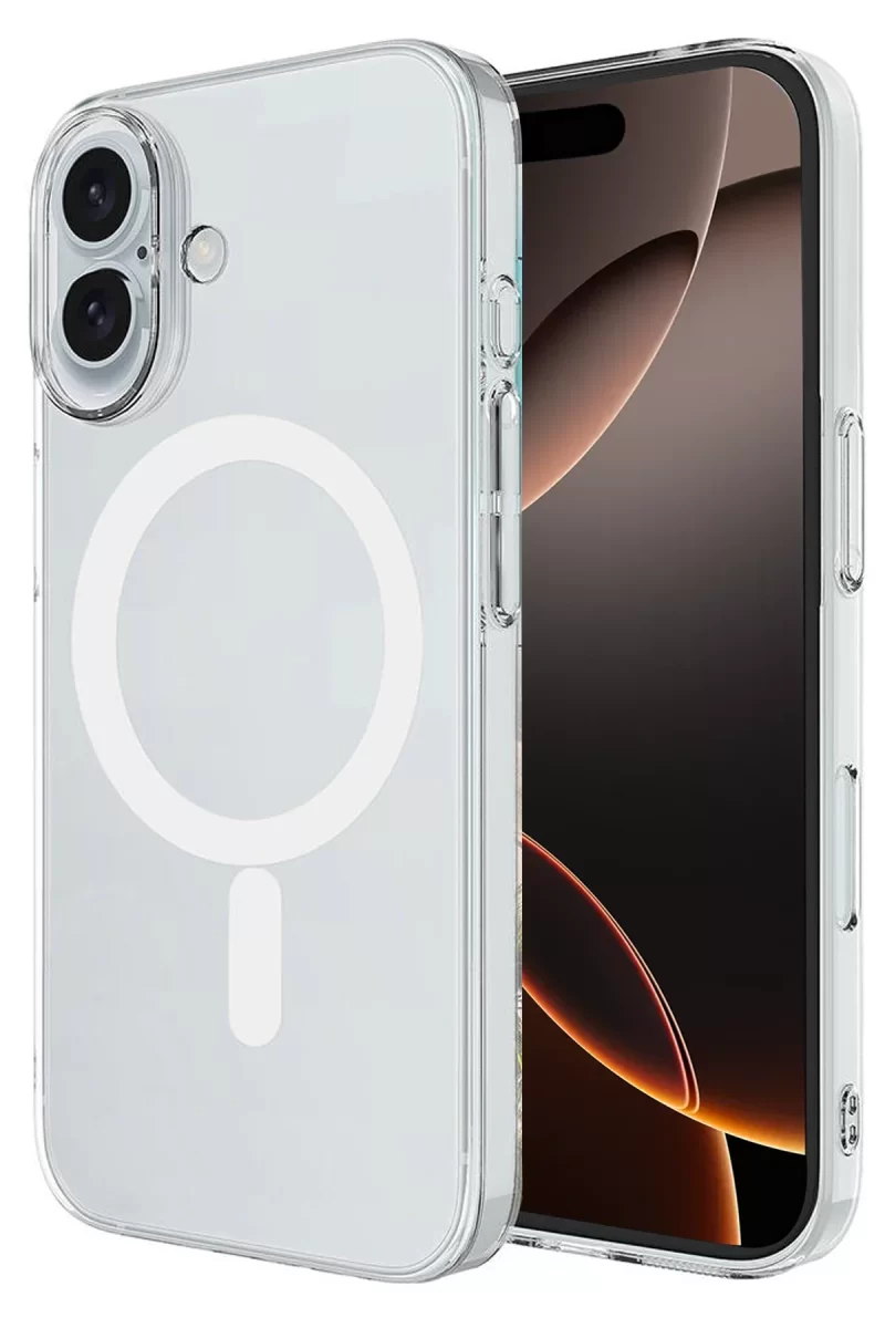 Newface Apple iPhone 16 Plus Kılıf Magneticsafe Şeffaf Silikon - Şeffaf