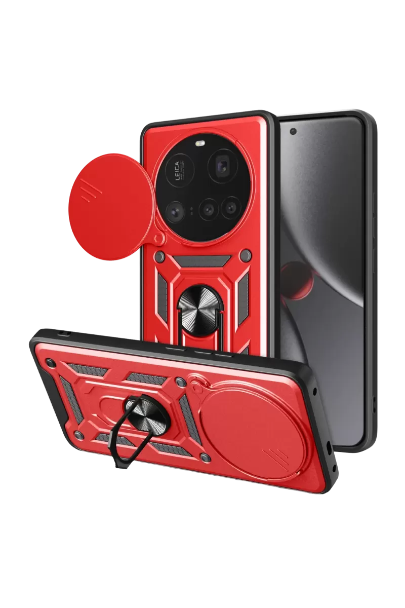 Newface Xiaomi Mi 15 Ultra Kılıf Pars Lens Yüzüklü Silikon - Kırmızı