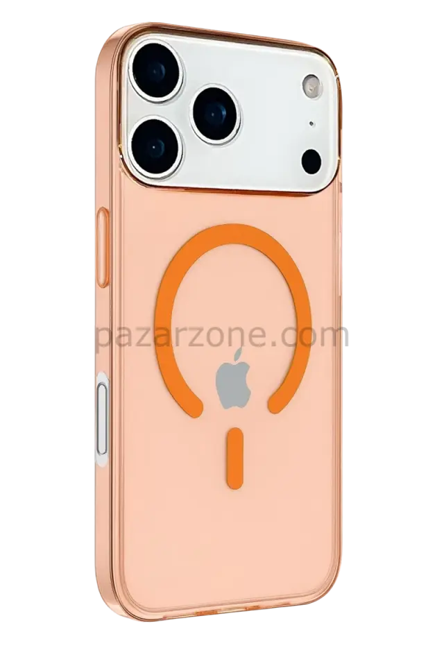 Newface Apple iPhone 17 Pro Max Kılıf Pc Real Magsafe Kapak - Turuncu