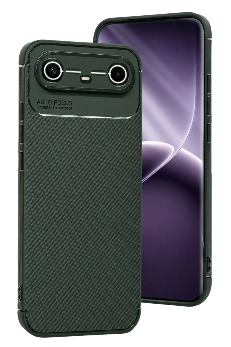 Newface Tecno Spark Slim 5G Auto Focus Karbon Kapak - Koyu Yeşil