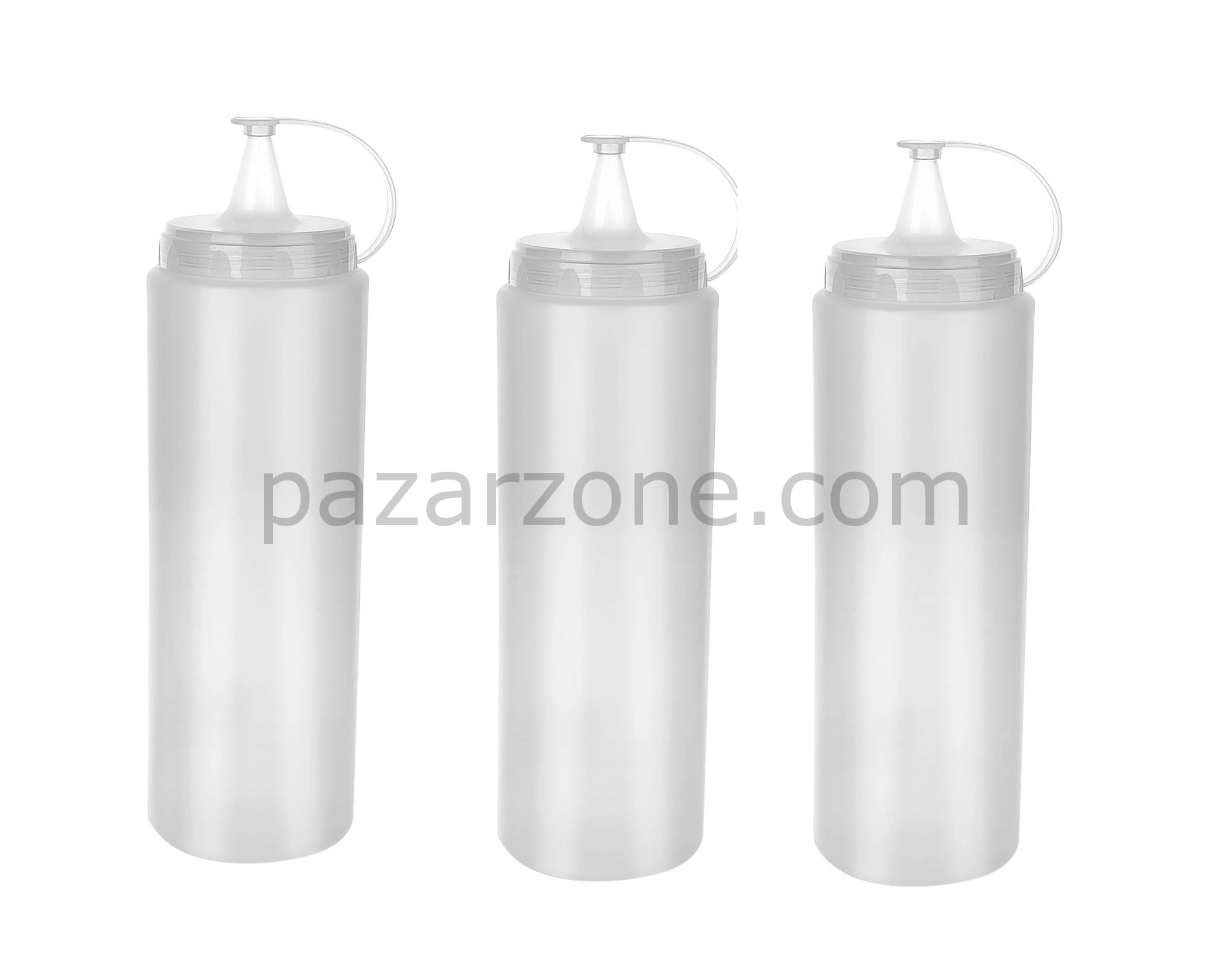 Şeffaf Sos Şişesi - 1000ml Dev Boy 3 Adet