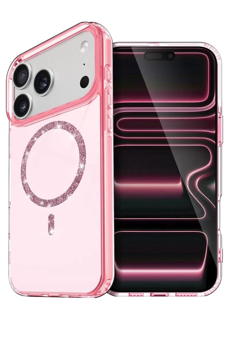Newface Apple iPhone 17 Pro Max Live Diamond Magsafe Kapak - Pembe