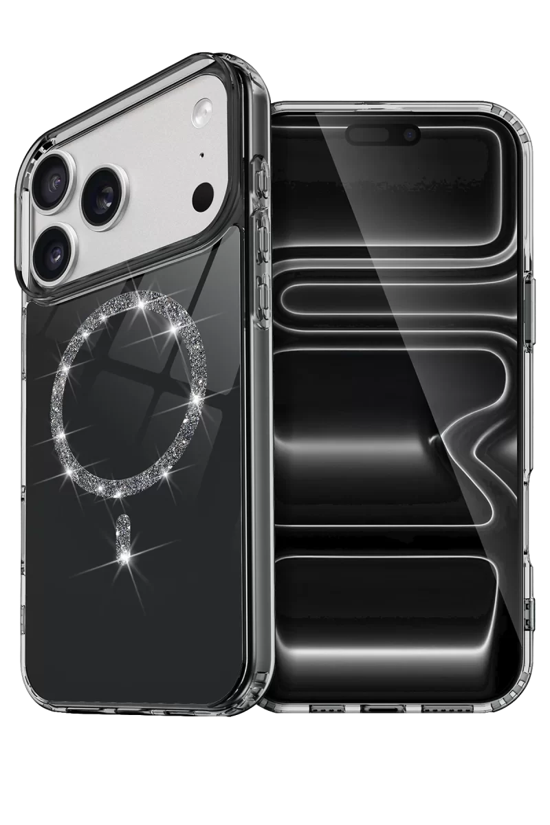 Newface Apple iPhone 17 Pro Max Live Diamond Magsafe Kapak - Siyah