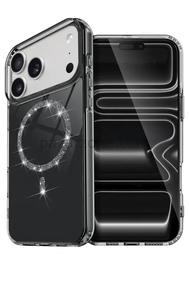 Newface Apple iPhone 17 Pro Max Live Diamond Magsafe Kapak - Siyah