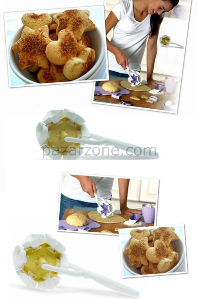 Kurabiye Ruleti - Çiçek - Kalp - Üçgen - Muffin Şekillerinde Kurabiye Şekillendirici