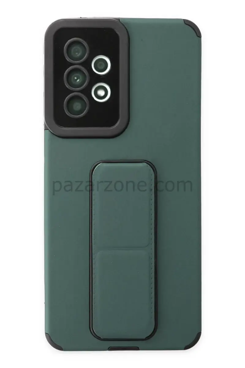 Newface Samsung Galaxy A33 5G Kılıf Mega Standlı Silikon - Yeşil