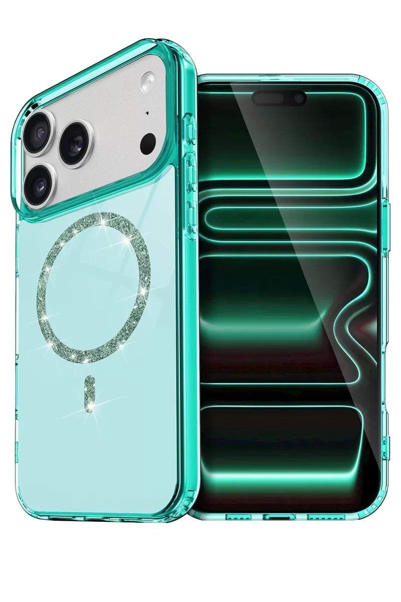 Newface Apple iPhone 17 Pro Max Live Diamond Magsafe Kapak - Yeşil