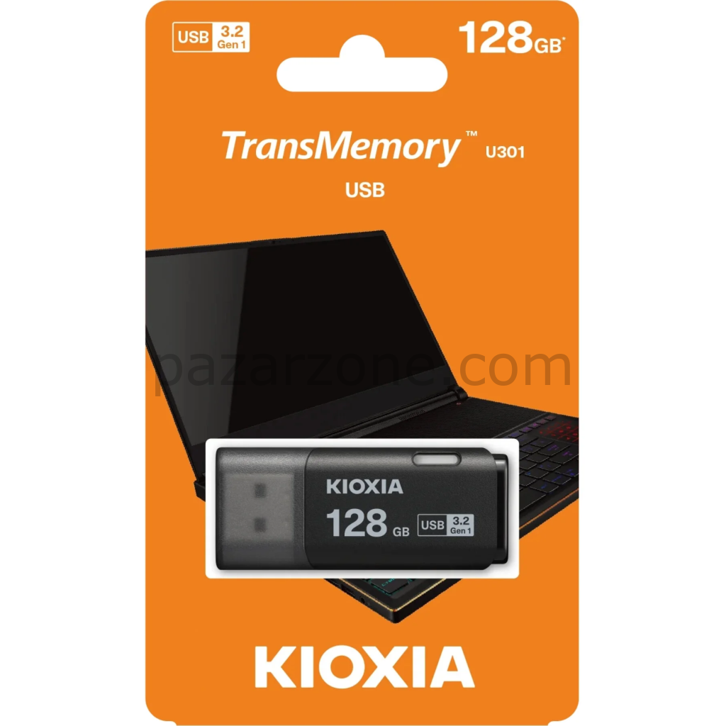 KIOXIA U301K 128GB USB 3.2 Gen1 TransMemory Flash Disk (Siyah)