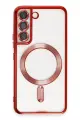 Newface Samsung Galaxy S22 Kılıf Kross Magneticsafe Kapak - Kırmızı