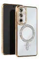 Newface Samsung Galaxy S25 Kılıf Joke Simli Magneticsafe Kılıf - Gold