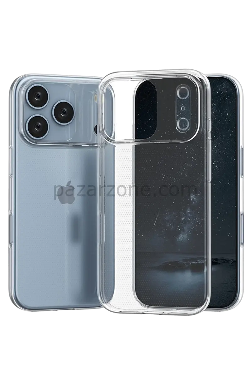 Newface Apple iPhone 17 Pro Max Lüx Şeffaf Silikon - Şeffaf