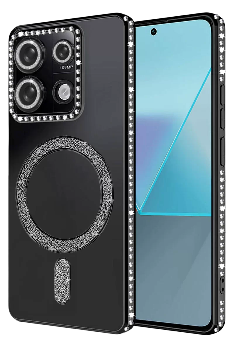 Newface Xiaomi Redmi Note 13 Pro 4G Joke Simli Magneticsafe Kılıf - Siyah