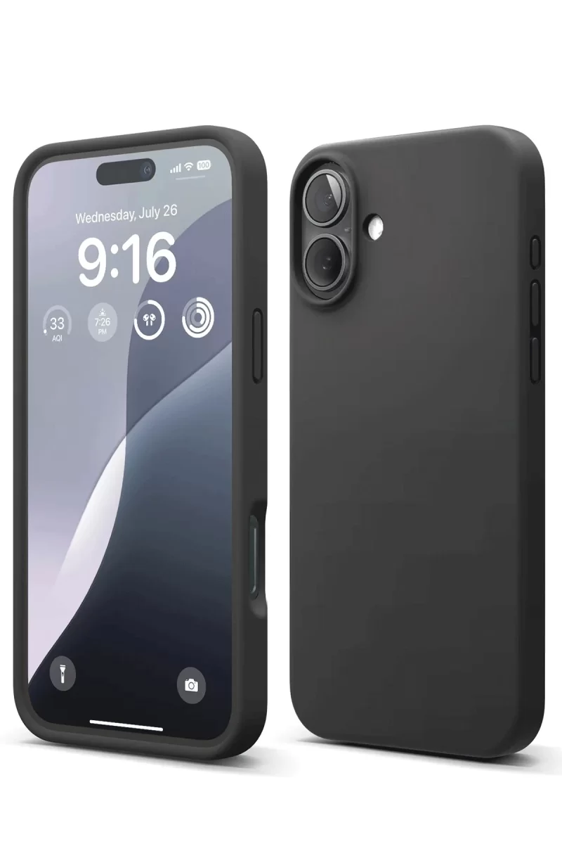 Newface Apple iPhone 16 Plus Kılıf Nano içi Kadife Silikon - Siyah