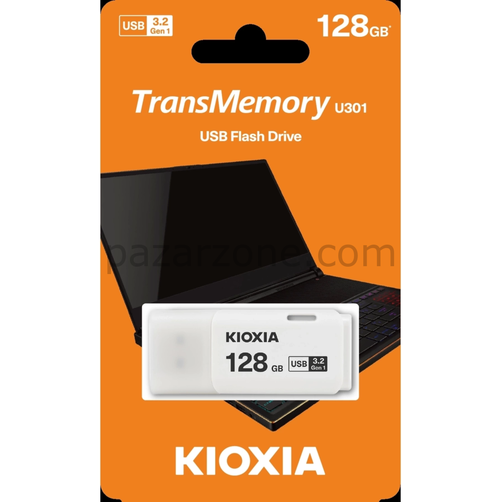 KIOXIA U301W 128GB USB 3.2 Gen1 TransMemory Flash Disk (Beyaz)