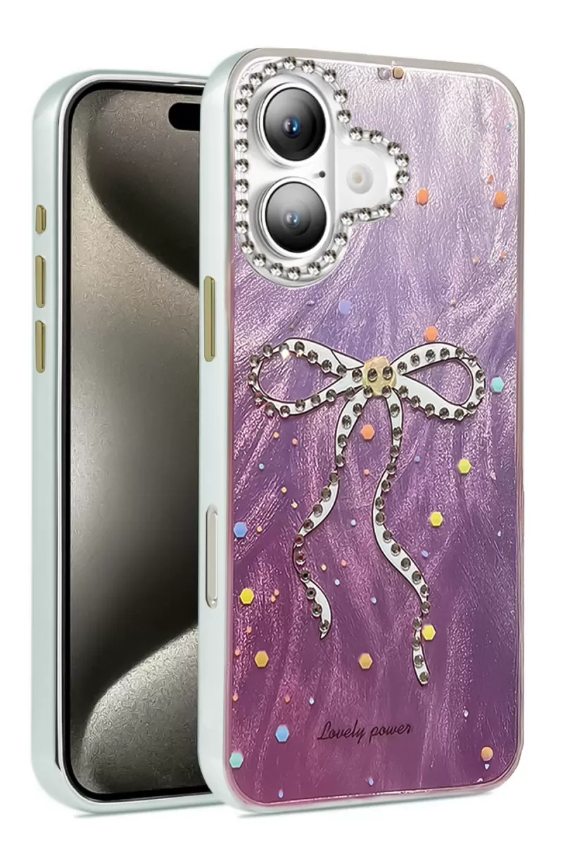 Newface Apple iPhone 16 Plus Kılıf Blade Aynalı Desenli Kapak - Desen 1
