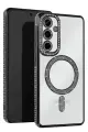 Newface Samsung Galaxy S25 Kılıf Joke Simli Magneticsafe Kılıf - Siyah