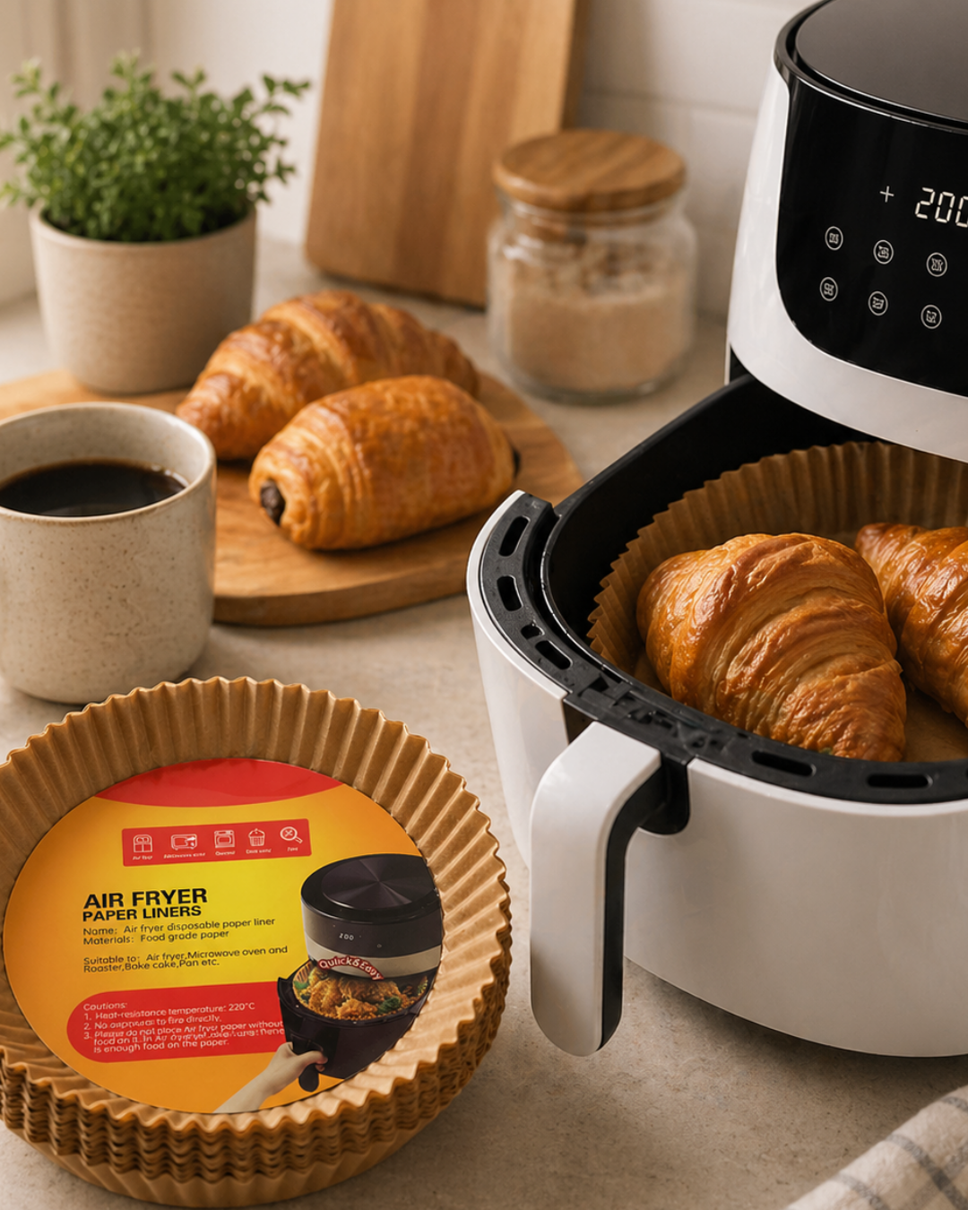 Yuvarlak Airfryer Kağıdı 100 Adet Yağ Tutmaz Hazne Koruyucu