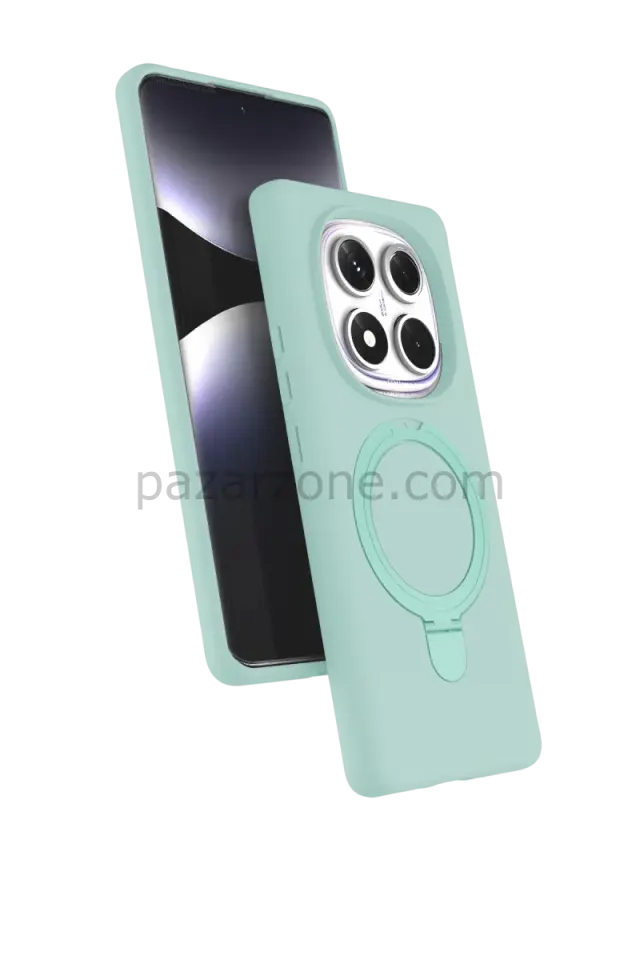 Newface Xiaomi Redmi Note 14 Pro 5G Regal Magsafe Standlı Kapak - Su Yeşili