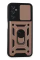 Newface Samsung Galaxy A14 4G Kılıf Pars Lens Yüzüklü Silikon - Rose Gold