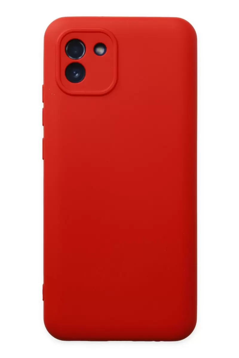 Newface Samsung Galaxy A03 Kılıf Nano içi Kadife Silikon - Kırmızı