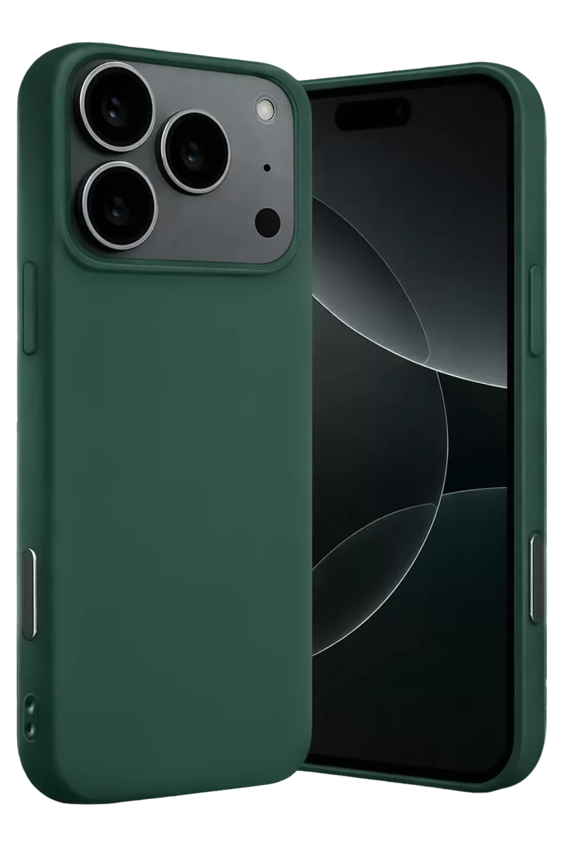 Newface Apple iPhone 17 Pro Max Nano içi Kadife Silikon - Koyu Yeşil
