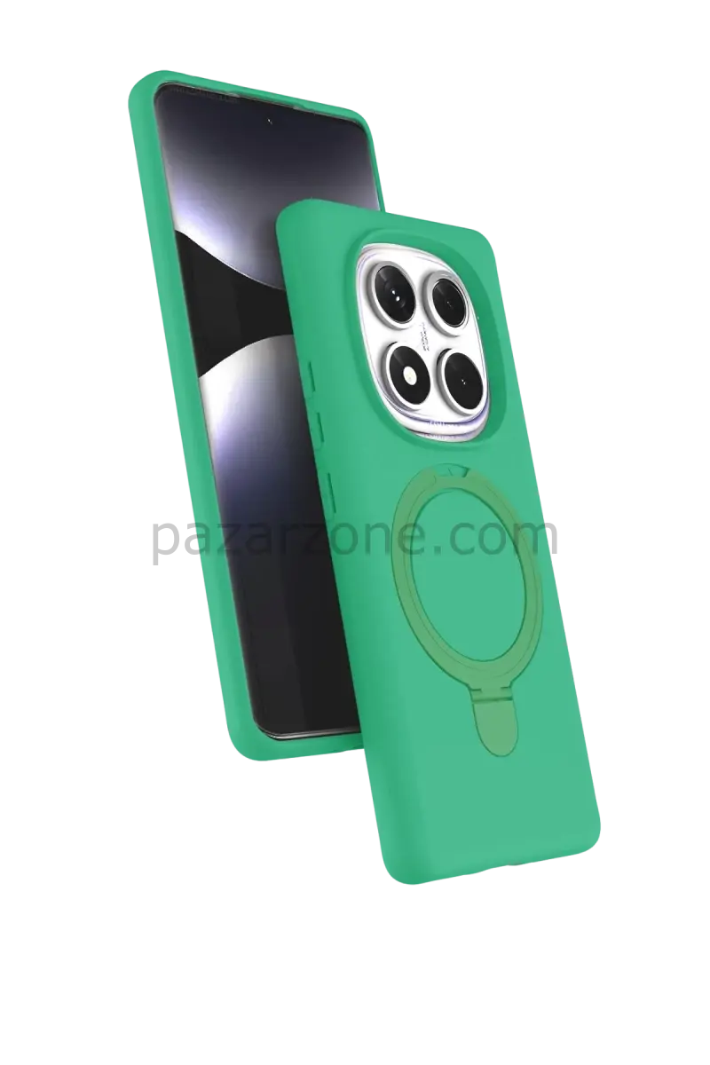 Newface Xiaomi Redmi Note 14 Pro 5G Regal Magsafe Standlı Kapak - Yeşil