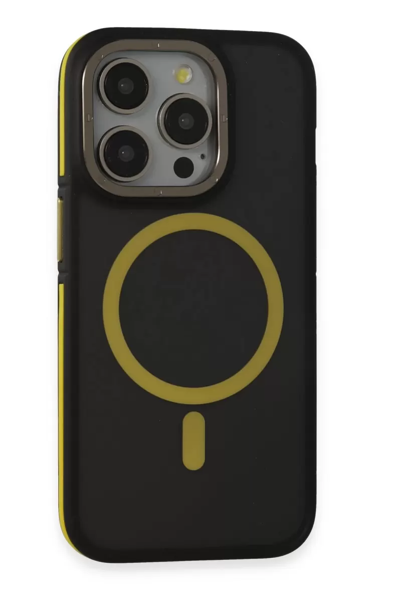 Joko Apple iPhone 14 Pro Max Kılıf Rocky Magsafe Kapak - Siyah-Sarı