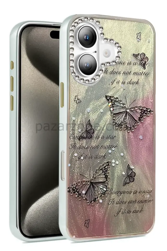 Newface Apple iPhone 16 Plus Kılıf Blade Aynalı Desenli Kapak - Desen 6