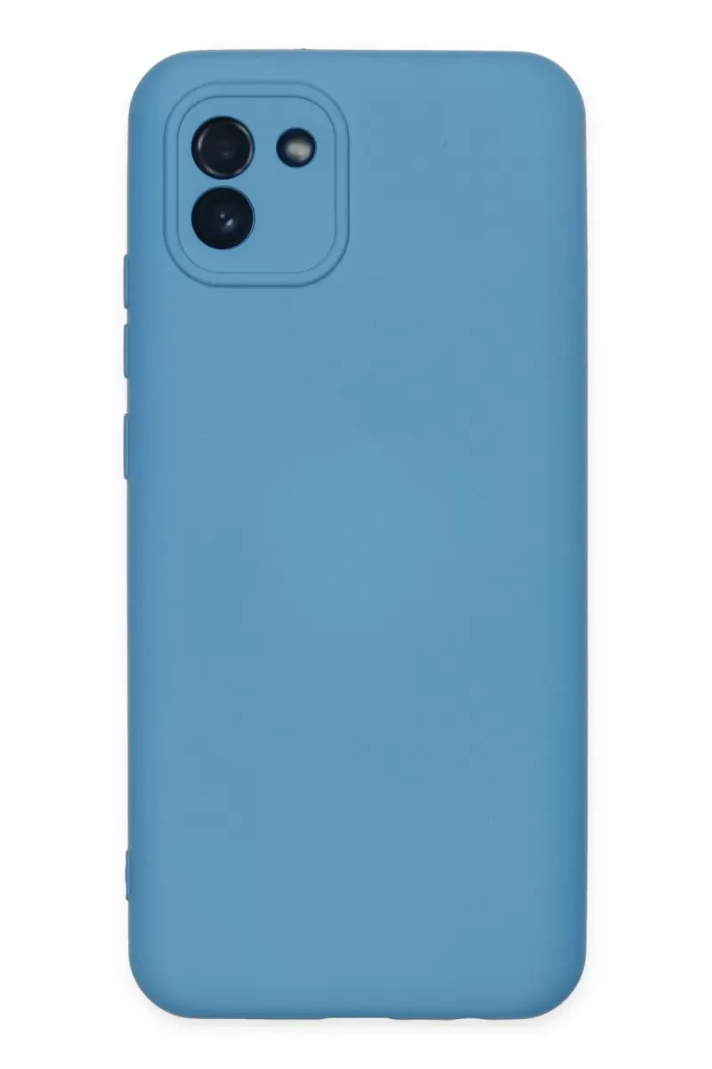 Newface Samsung Galaxy A03 Kılıf Nano içi Kadife Silikon - Mavi