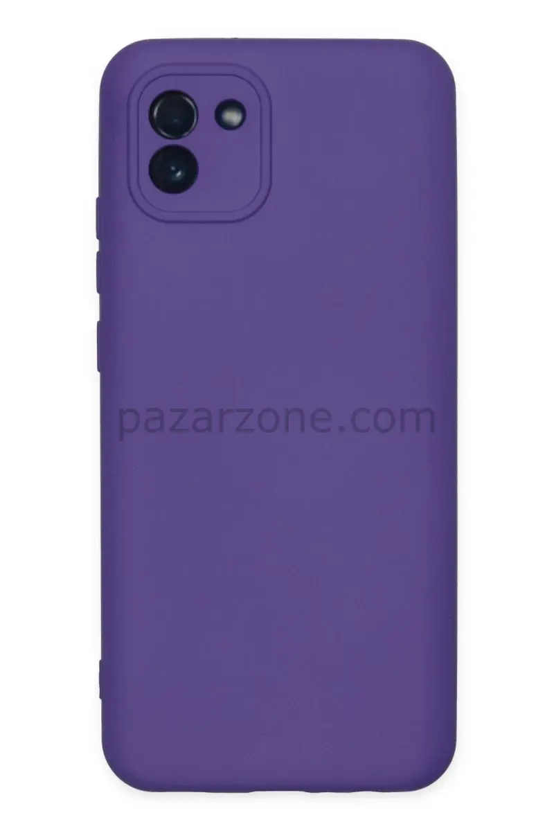 Newface Samsung Galaxy A03 Kılıf Nano içi Kadife Silikon - Mor