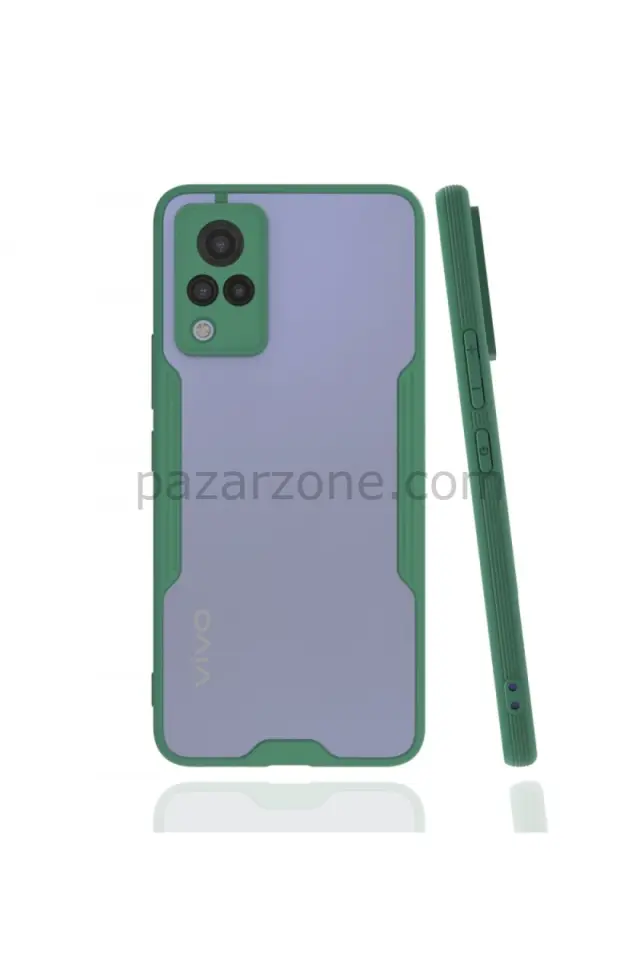 Newface Vivo V21 Kılıf Platin Silikon - Yeşil