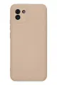 Newface Samsung Galaxy A03 Kılıf Nano içi Kadife Silikon - Pudra