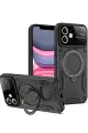 Newface Apple iPhone 11 Kılıf Joy Lens Standlı Kapak - Siyah