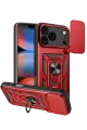 Newface Apple iPhone 17 Pro Max Pars Lens Yüzüklü Silikon - Kırmızı
