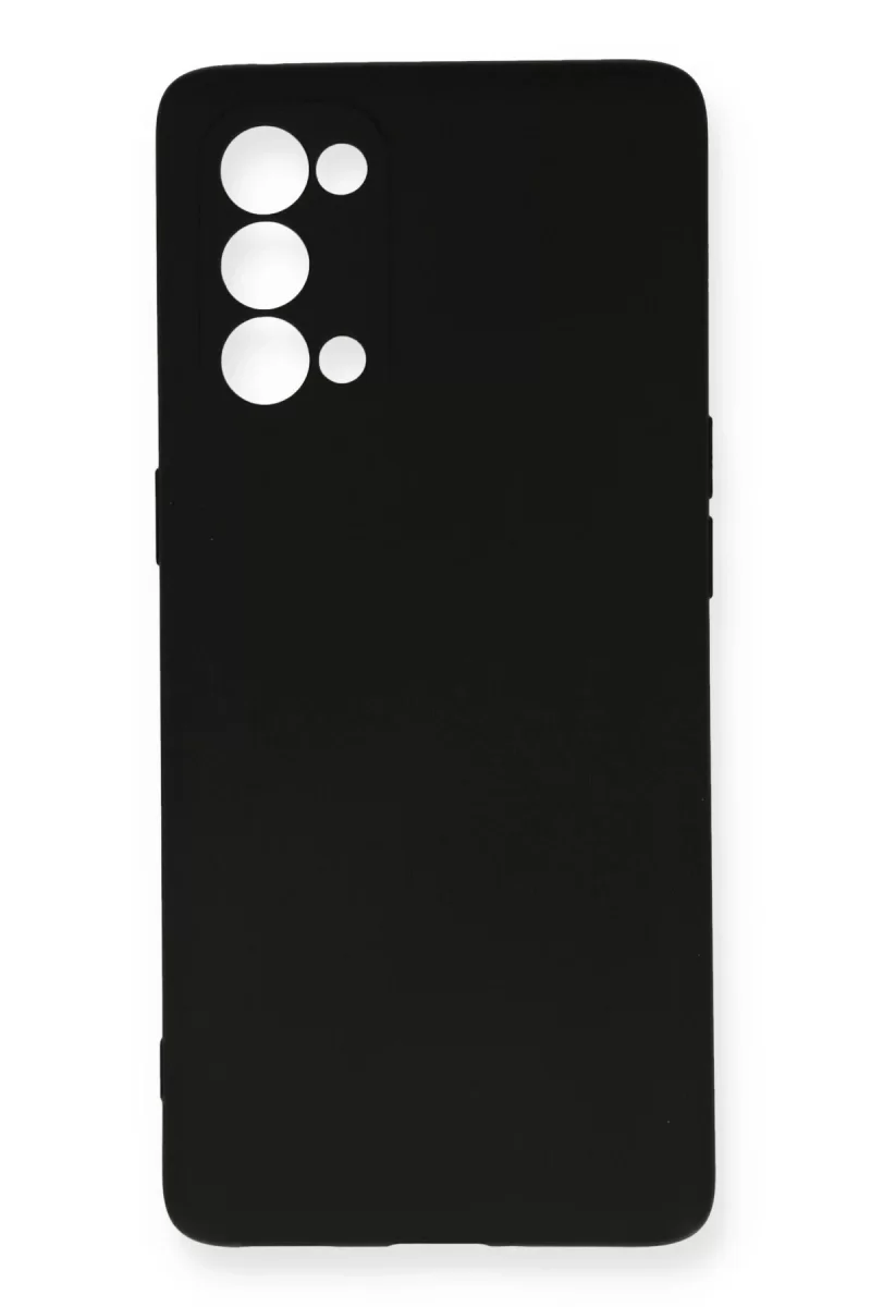 Newface Oppo Reno 5 Pro Kılıf Nano içi Kadife Silikon - Siyah