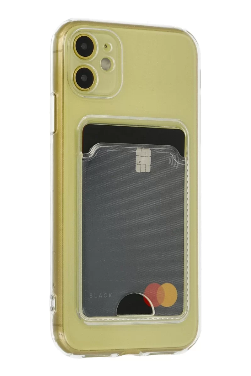 Newface Apple iPhone 11 Kılıf Kart Şeffaf Silikon - Şeffaf