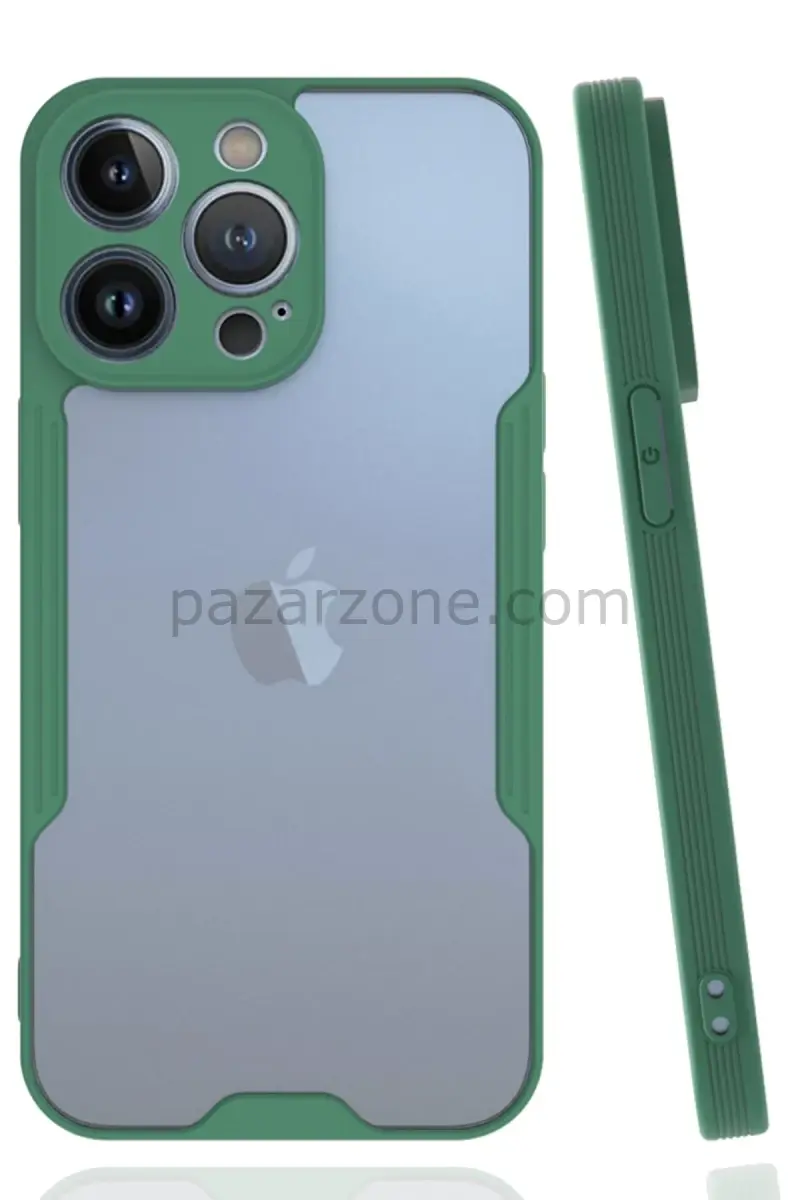 Newface Apple iPhone 14 Pro Max Kılıf Platin Silikon - Yeşil