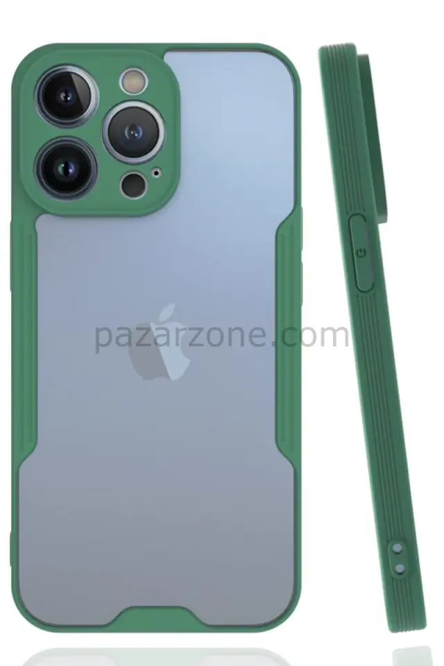 Newface Apple iPhone 14 Pro Max Kılıf Platin Silikon - Yeşil