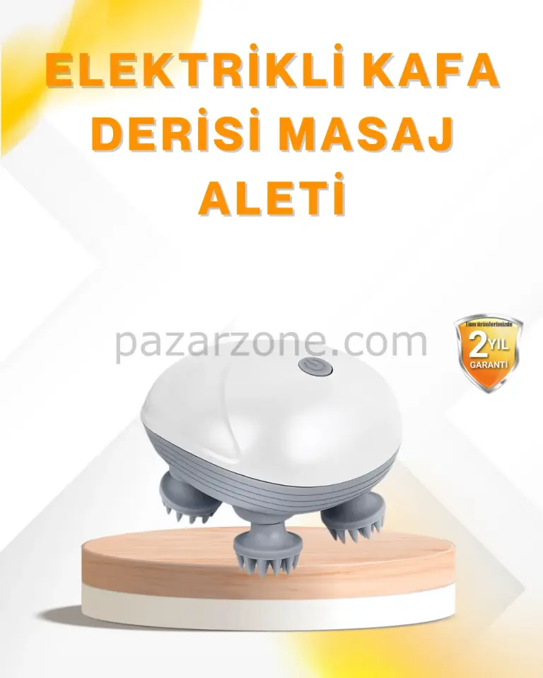 Şarjlı Kafa Masaj Aleti 3 Hız Ayarlı Derin Masaj