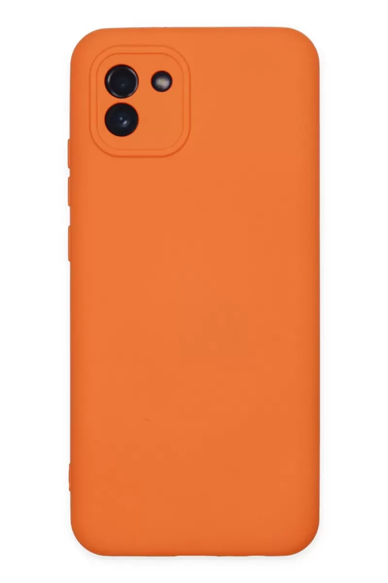 Newface Samsung Galaxy A03 Kılıf Nano içi Kadife Silikon - Turuncu