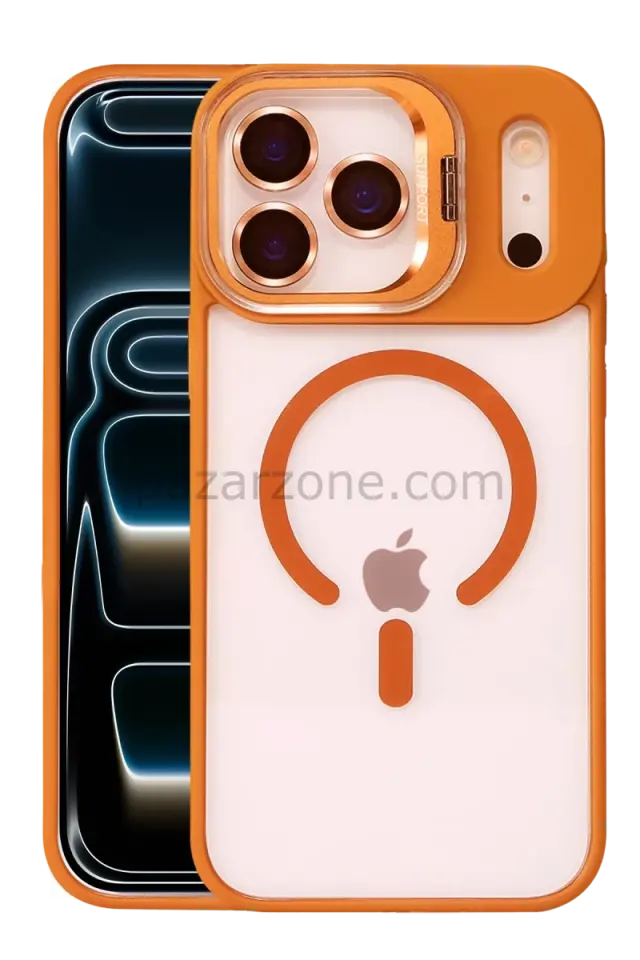 Joko Apple iPhone 17 Pro Max Remim Lensli Magsafe Standlı Kapak - Turuncu