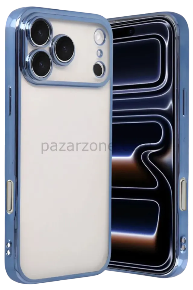 Newface Apple iPhone 17 Pro Max Razer Lensli Silikon - Açık Mavi