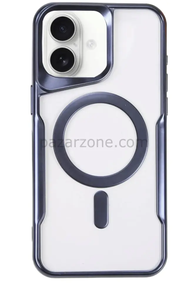 Newface Apple iPhone 16 Plus Kılıf Boyi Magsafe Silikon Kapak - Lacivert