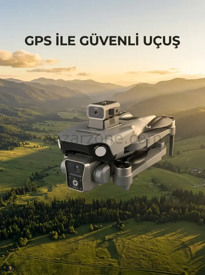 Ekranlı Kumandalı GPS Drone Çift Kameralı Katlanabilir Hava Aracı